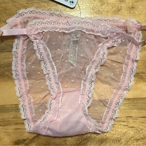 FREE PEOPLE Intimately FP Heart To Heart Dotted Mesh Panties Size XS
